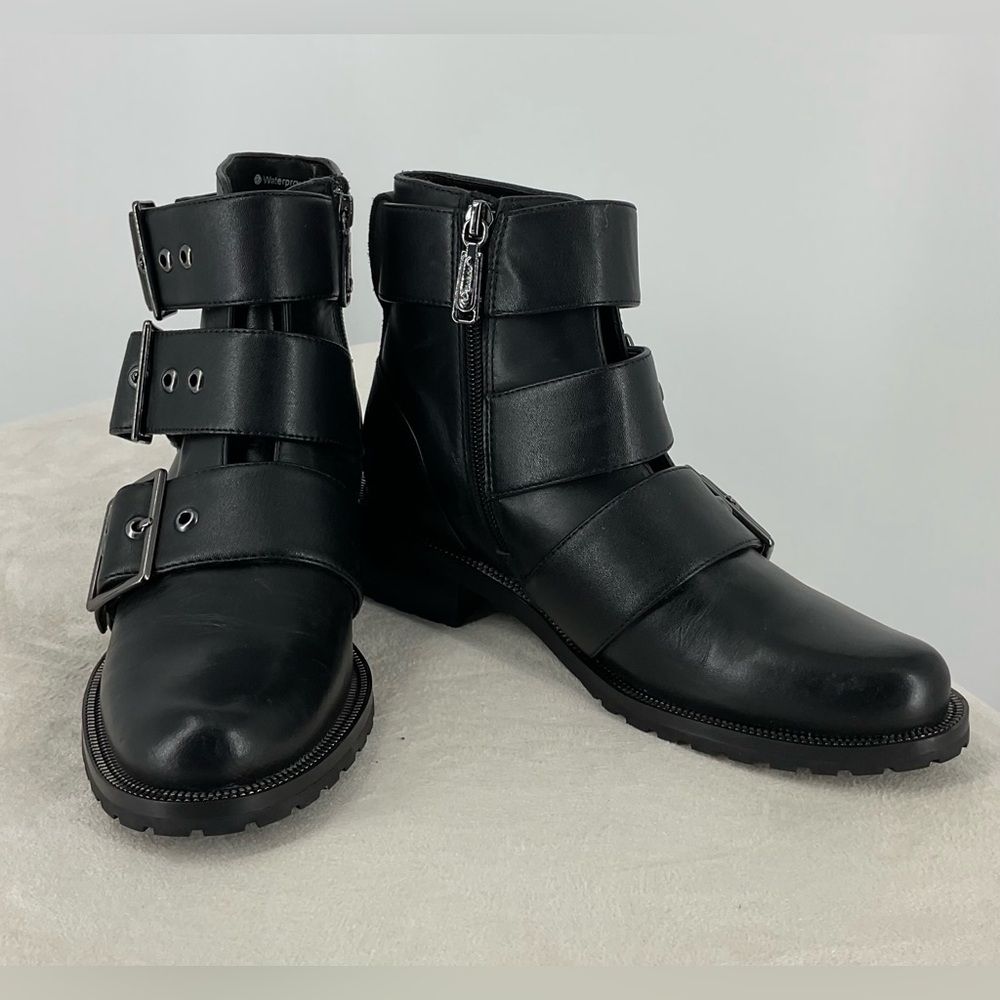 Blondo Vera Leather Waterproof Buckle Combat Boot SZ 6 NEW - Picture 2 of 5